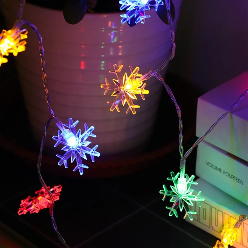 Snowflake LED String Light Battery Operated Christmas Holiday Lamp Twinkle Fairy Lights For Party Wedding Garlands Decoration