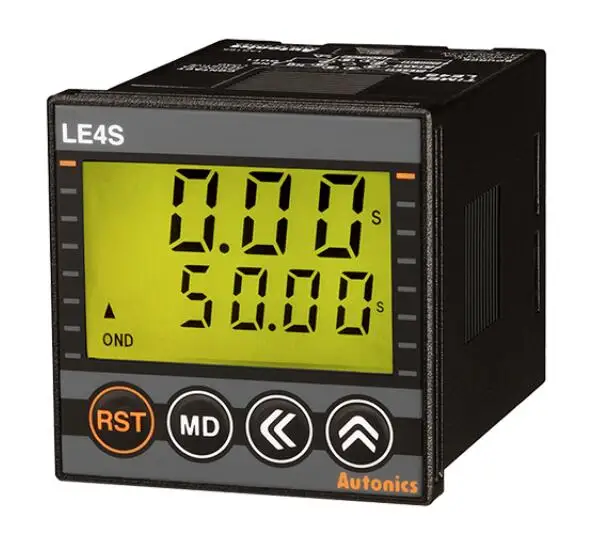 LE4S Timer, Backlit LCD, 1/16 DIN, 10 Mode, Multi-Range, SPDT, 24-240 VAC/VDC(socket required)