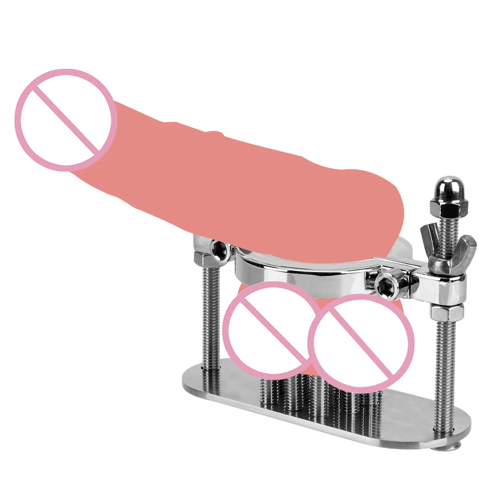 OLO Scrotum Stimulation Lock Cock Ring Stretcher Testicle Clamp Metal Spike Penis Ring Clamp Male Chastity Training Device