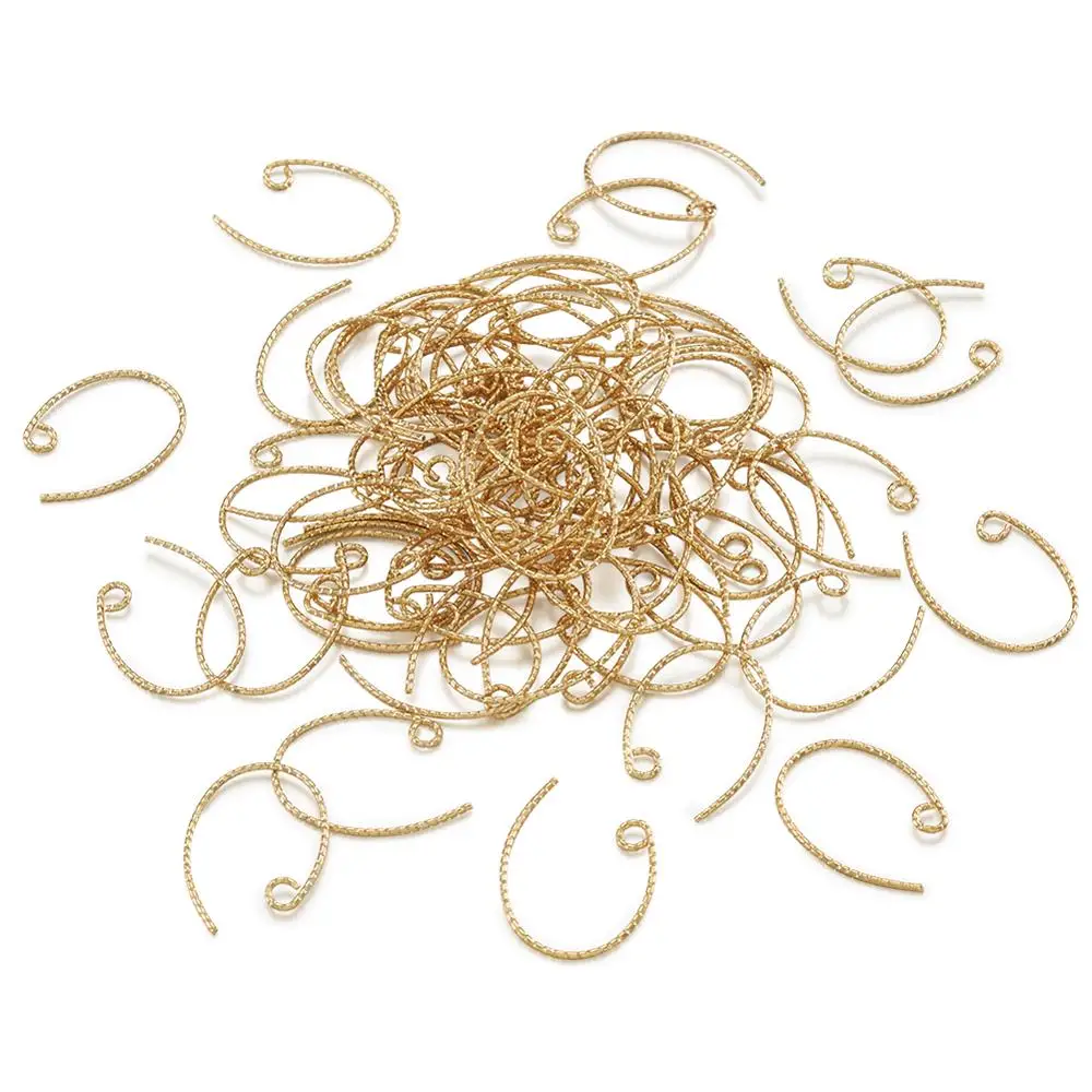 

100pcs Brass Earring Hooks Earwire Earrings for DIY Jewelry Making Accessories findings 23x16.5x1mm, Hole: 2mm F65