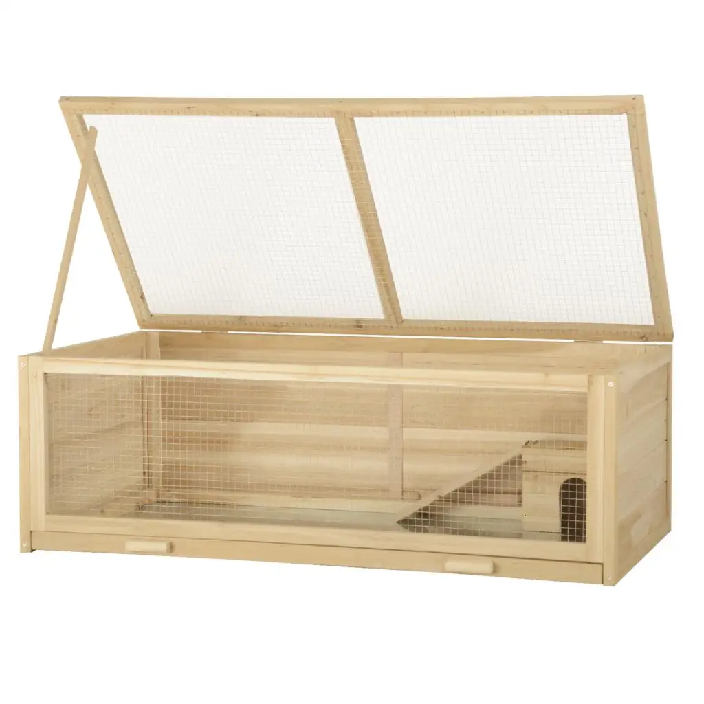 Rodent Cage 110x58x38cm Rabbit Hutch Wood Glass Hamster Rat Tray House for Guinea Pigs Hamster Small Animal House Pets Outdoor