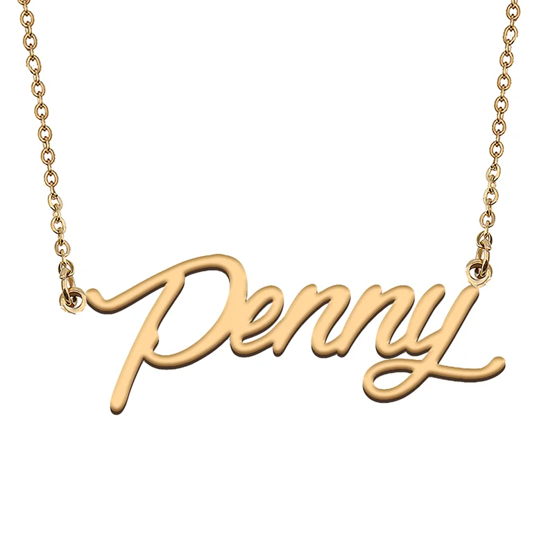 

Колье с именем на заказ Penny, колье, персонализированные ювелирные изделия, подарок для женщин, девушек, подруг, рождественский подарок