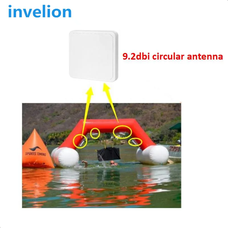 

UHF RFID antenna 9.2dbi circular N connector with back metal mount timing/access mutiple management