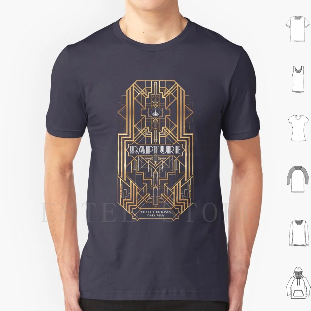 Le grand Rapture t-shirt hommes coton 6xl Rapture Bioshock Gatsby le grand Gatsby Art 1920s Vintage géométrique pas de dieux ou des rois