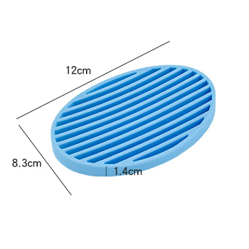 Colorful Silicone Flexible Soap Dish Plate Tray Drain Ovaled Portable Soap Dishes Kitchen Bathroom Tools Storage Holder Soapbox