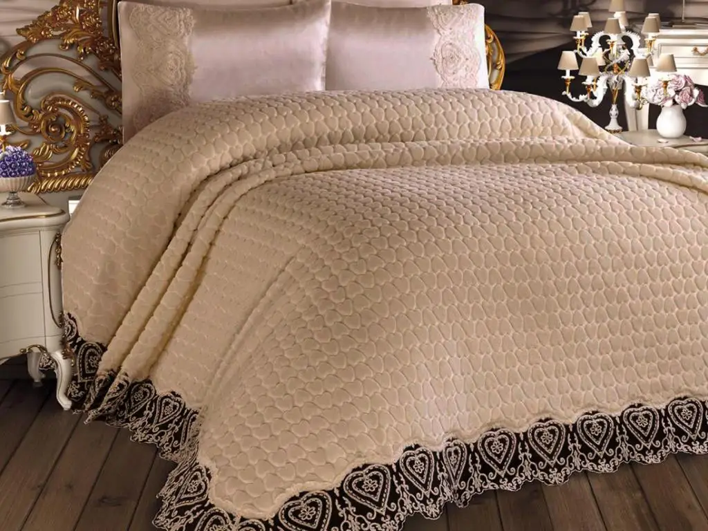 French Laced Dowries Blanket Team Paris Beige