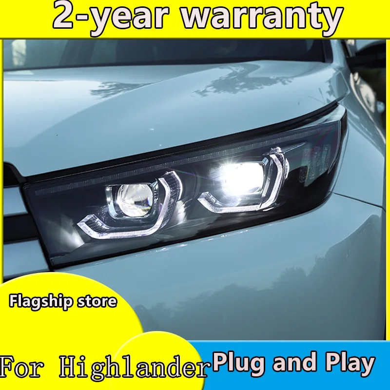 Car Styling case for Toyota Highlander Headlights 2018 New Kluger highlander ALL LED Headlight LED DRL Dynamic turn signal