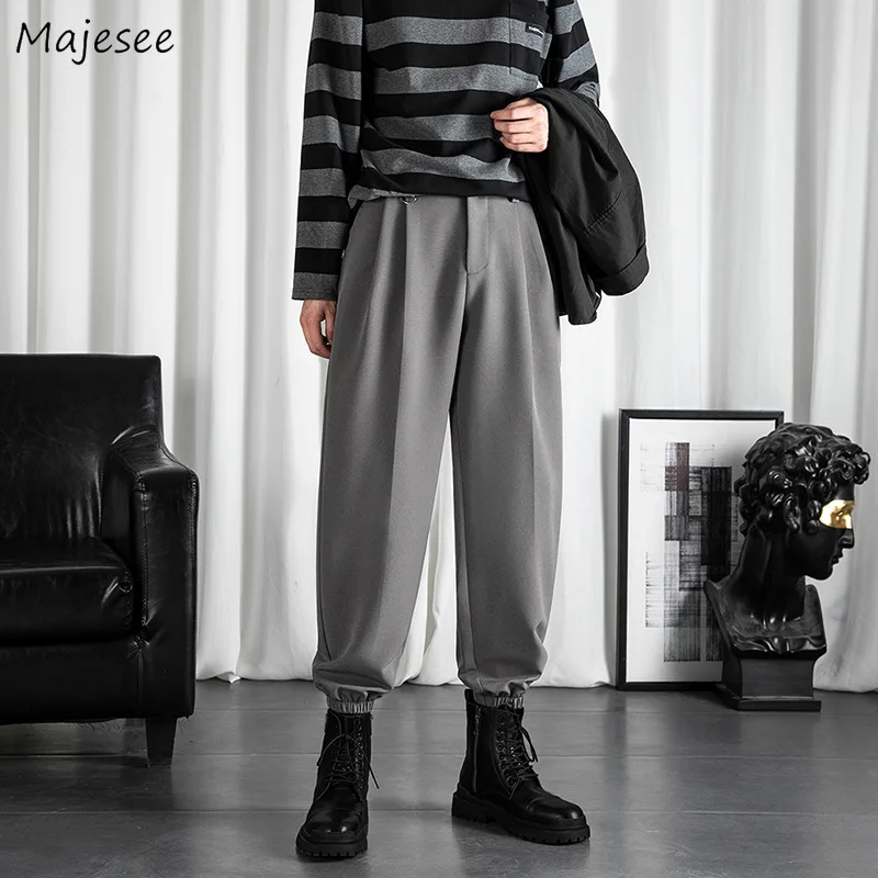 

Men Casual Pants Simple Solid Large Size S-3XL Harem Trousers Male Bundle Ankle-length Baggy Fashion Handsome Harajuku Chic