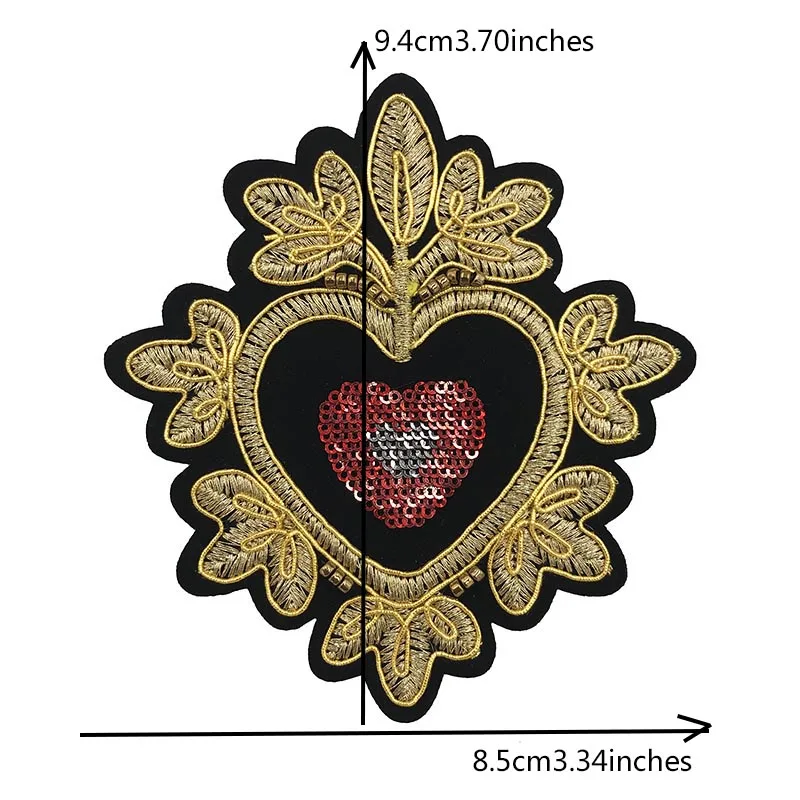 Metal Toothbrush Embroidery Crown Flower Love Heart Indian Wire Emblem Beads Crystal Handmade Patches Sew on Decorative Badges