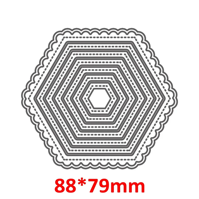 7pcs/set Nesting Hexagon Honeycomb Metal Cutting Dies Stencil Scrapbooking Cards Craft DIY Album Decor Making Template 2020 New