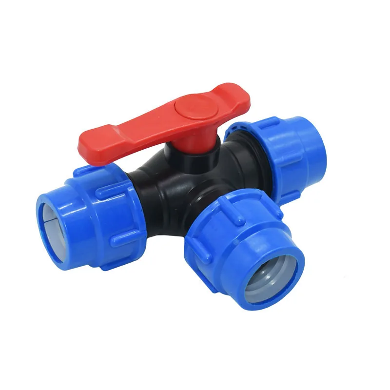 1PCS 20/25/32/40/50/63mm PE PVC Tube Tap Tee Water Splitter 1/2 3/4 1