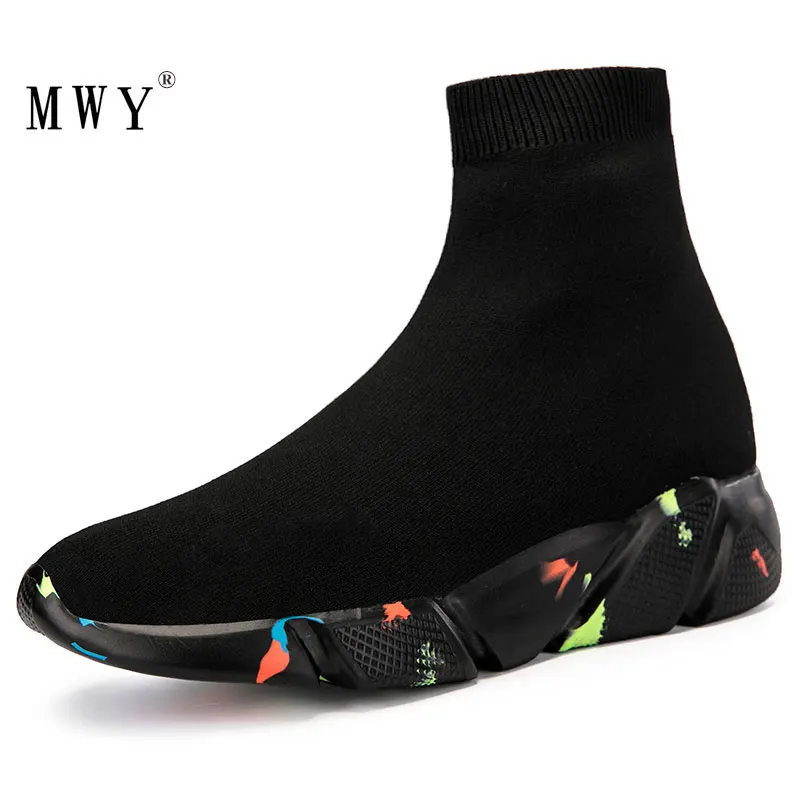 Fashion Men Casual Shoes Lightweight Men Shoes Men\'s Sneakers Lace-up Platform Sneakers Unisex Socks Shoes Zapatillas Hombre