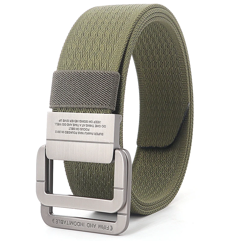 Ceinture à rayures sauvages en Nylon pour hommes et femmes, tissage décontracté, pistolet tactique d'extérieur, Double anneau, boucle en métal, libération rapide, mode jeune