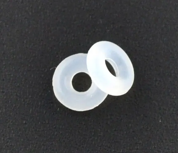 DoreenBeads Black White Rubber Ring/ Silicone Beads Jewelry Findings 6mm for Clip Stopper Beads, Hole: 2.3mm 500 PCs new