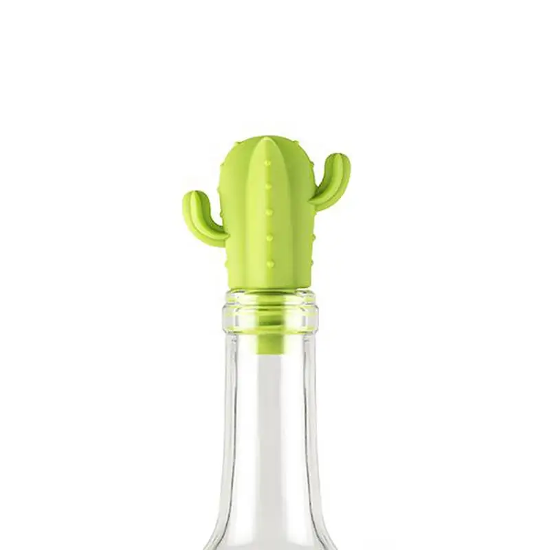 Silicone Cactus Bottle Wine Stopper Party Wine Glass Marker Charms Drinking Buddy Cup Identification Cup Labels Tag Signs