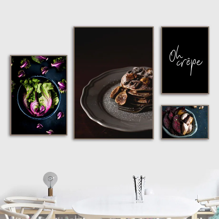 Chocolate Vegetables Quotes Wall Art Canvas Painting Nordic Posters And Prints Wall Pictures For Living Room Restaurant