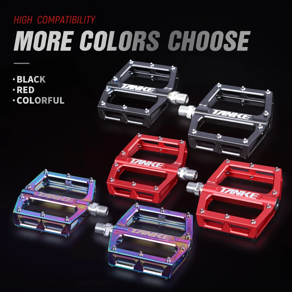 bicycle pedals TANKE TP-20 ultralight aluminum alloy colorful hollow anti-skid bearing mountain bike accessories MTB foot pedals