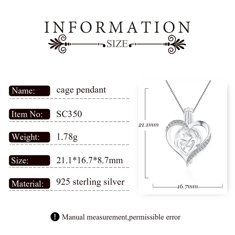 CLUCI Silver 925 Heart Shaped Pearl Locket for Women Necklace Making 925 Sterling Silver Pendant Mother\'s Day Gift SC350SB