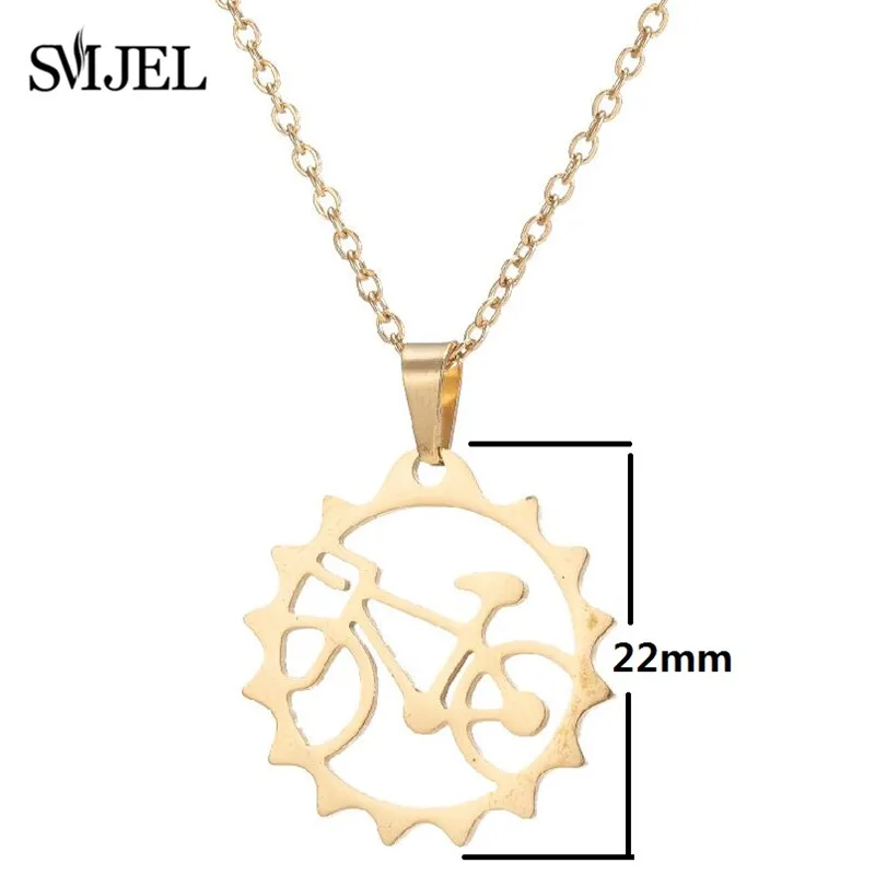 Classic Punk Cute Bike Cycling Bicycle Charms Stainless Steel Necklace Fashion Design Jewelry for Women Men Birthday Gifts