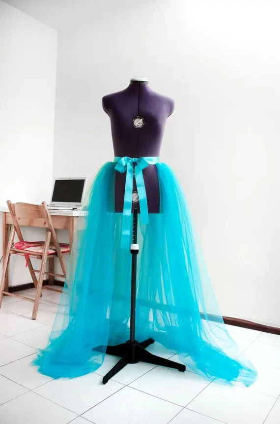 Women Wedding Party Skirt Elegant Tulle Tutu Long Skirt Wedding Party Prom Bandage Mesh Maxi Skirt Solid High Waist Skirts