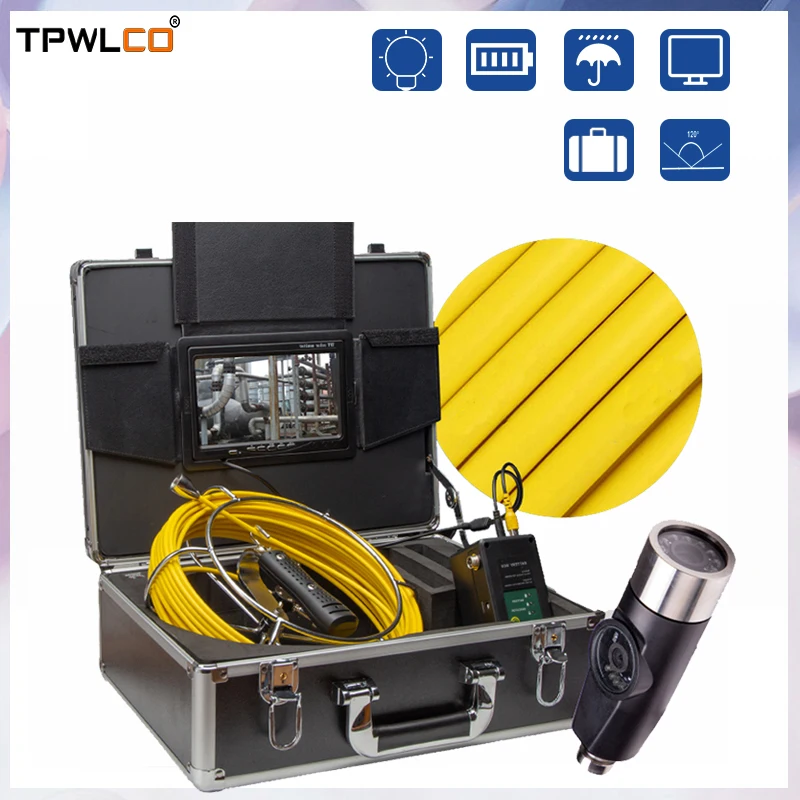 

20M 7inch Industrial Pipe Sewer Inspection Video Camera Waterproof 42mm Dual Camera Lens HD 1200TVL Pipeline Drain Endoscope