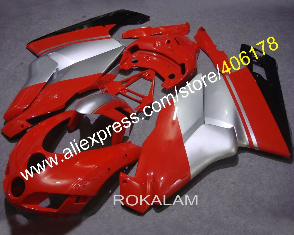 

999 749 05 06 Body kit For 999s 749s 2005 2006 Motorbike Bodywork Red and Silver Motorcycle Fairings (Injection molding)