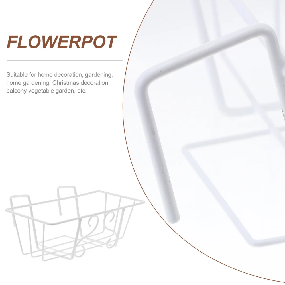 Hanging Planter Plant Flower Balcony Railing Pot Holder Rack Stand Shelf Metal Rail Flowerpot Fence Iron Outdoor Wall