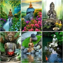 CHENISTORY Painting By Number For Adults Buddha Picture By Numbers Religion Figure Acrylic 60x75cm Frame Paint On Canvas Home De