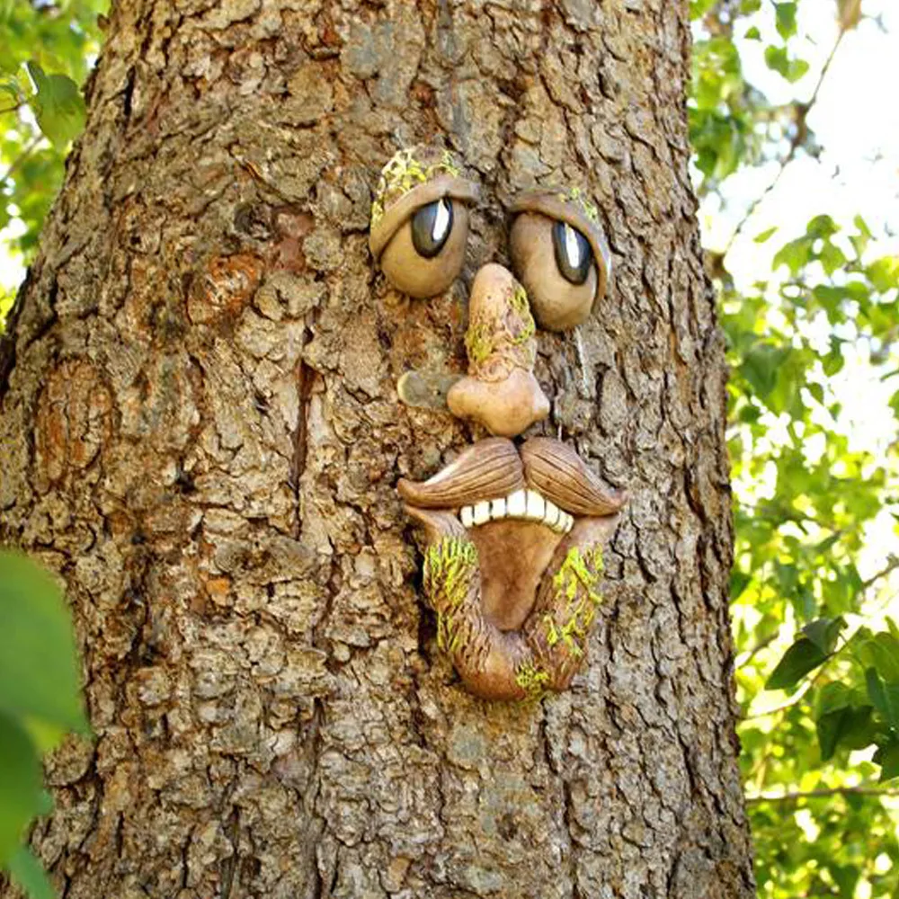 2021 Bark Face Tree Monster Cartoon Doll Gacial Features Ornaments Resin Easter Pendant Outdoor Creative Props Ornaments