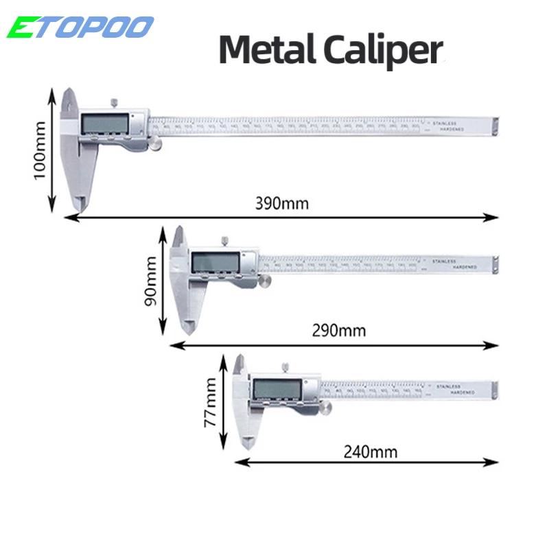 0-150/200/300 Digital Caliper Stainless Steel Vernier Caliper Electronic Micrometer Ruler Depth Measuring Tool Gauge Instrument