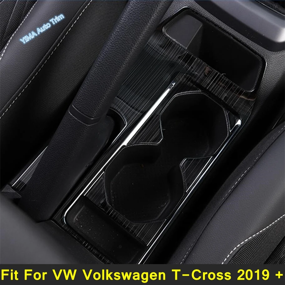 Car Water Cup Gear Shift Panel Cover Trim Garnish Styling 1PCS Fit For VW Volkswagen T-Cross 2019 - 2022 Interior Accessories