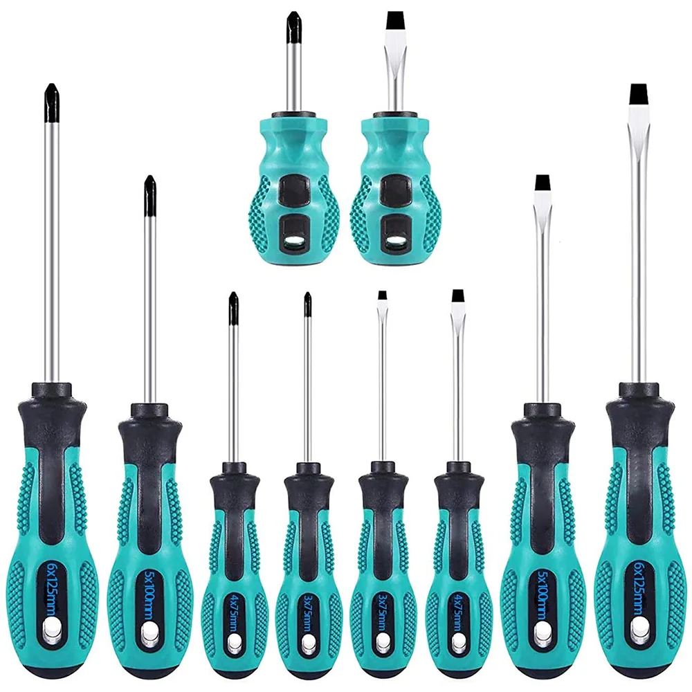 Magnetisches Präzisions-Schraubendreher-Werkzeugset mit Kreuzschlitz und flachem Kopf, magnetischen Spitzen, rutschfester Griff für die Reparatur zu Hause, Verbesserung