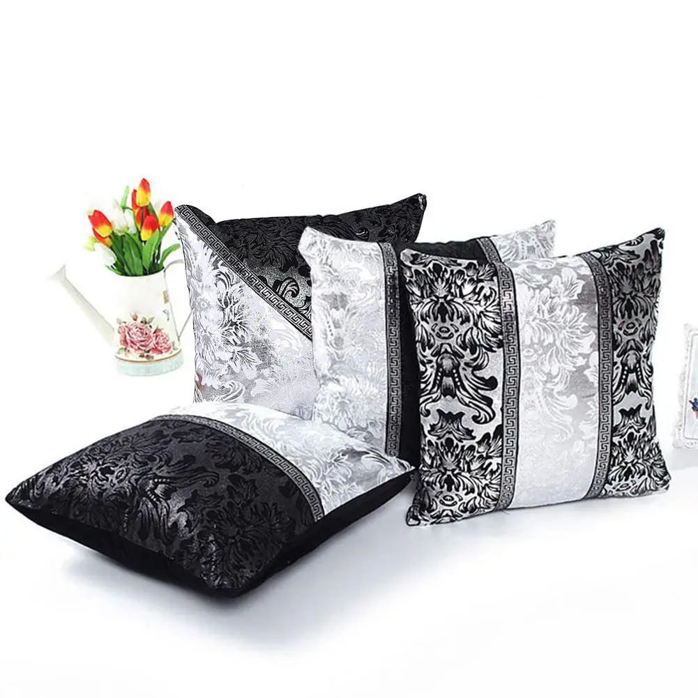 Vintage Black and White Flower Throw Pillow Cushion Cover Case Home Sofa Decor Hotel Home Decorative Pillowcase Pillow Cover