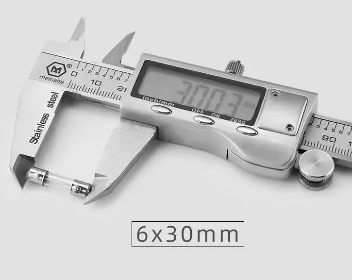 5pcs/Box 6x30mm Glass fuse 0.1A 0.2A 0.25A0.5A 1A 2A 3A 4A 5A 6A 6.3A 8A 10A 15A 20A 25A 30A 250V 6*30mm fuse tube 6x30 6*30