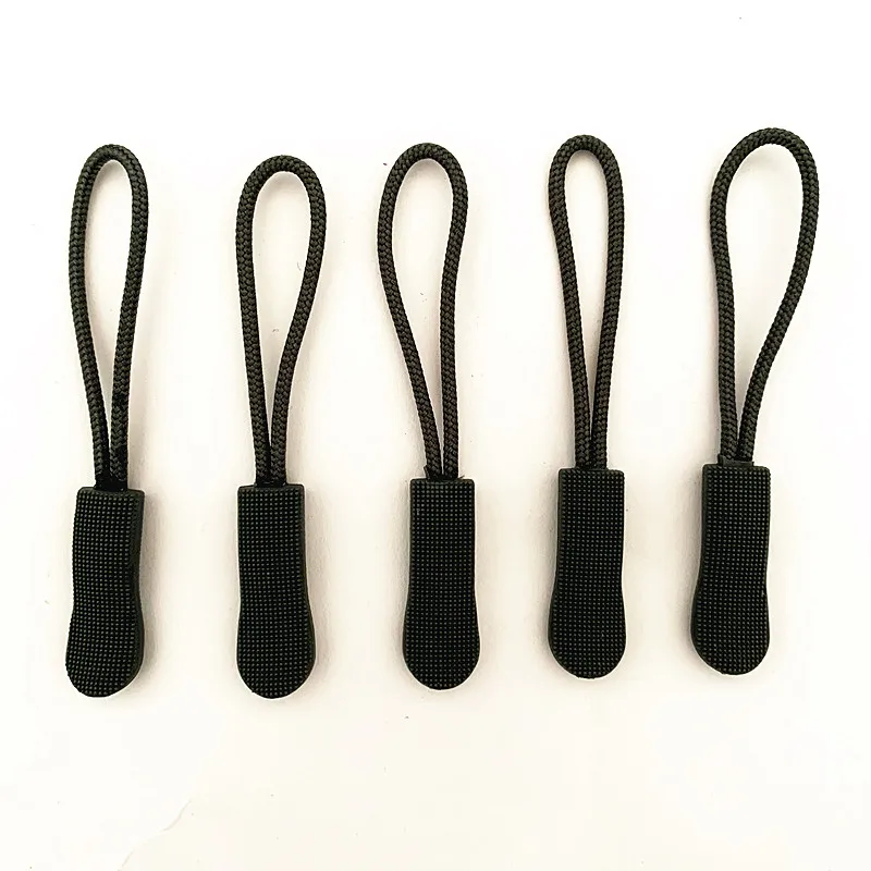 10pcs gray zipper PU zipper handle injection zipper PCV Drawstring head