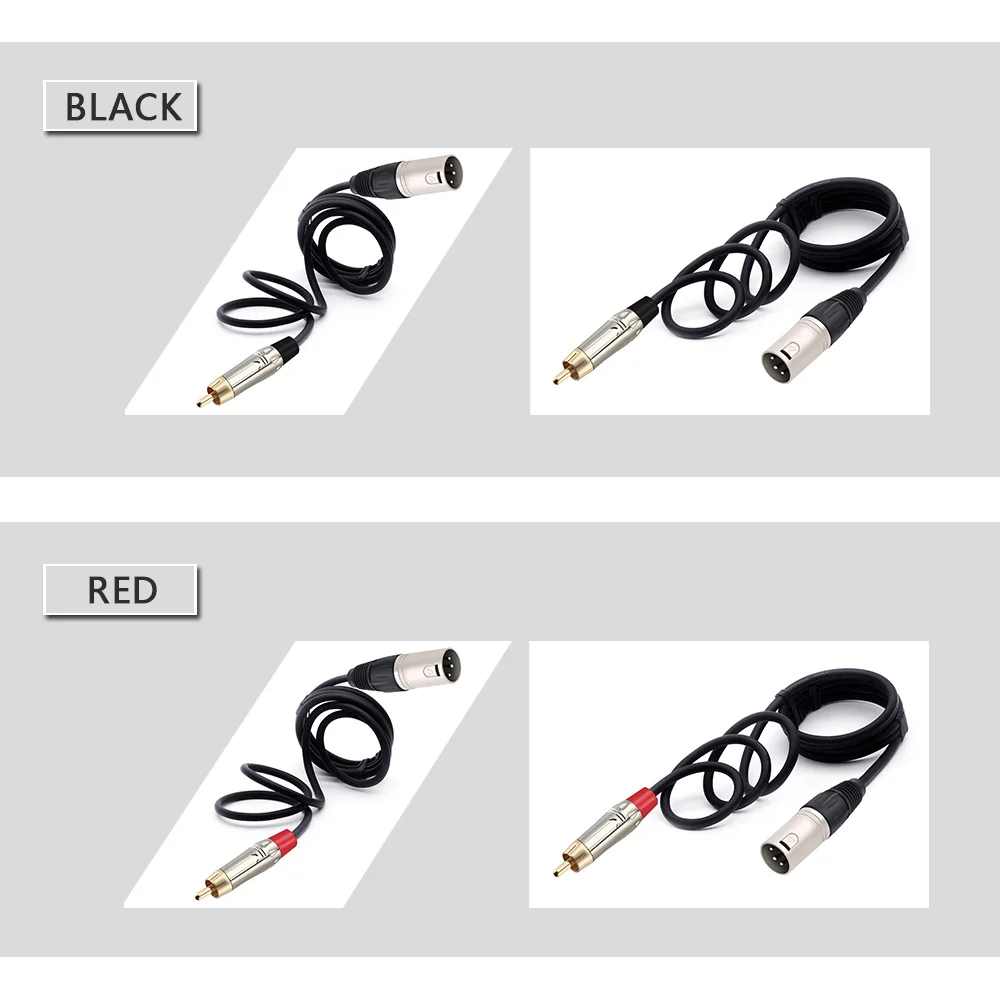 RCA-Stecker, glattes silbernes Stecker auf 3-poliges XLR-Stecker-Kabel, XLR auf Aux-Kabel für ausgewogene Mikrofon-Verbindung, Zoll-Kabel für AMP – Detail 8
