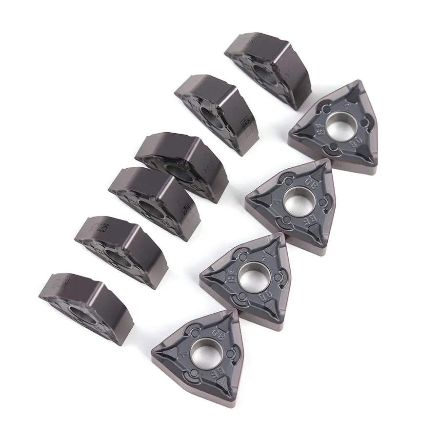10PCS CNC lathe turning blade WNMG080404-BF/BM WNMG080408-BM/BF HS7125 peach-shaped stainless steel Carbide External turning too