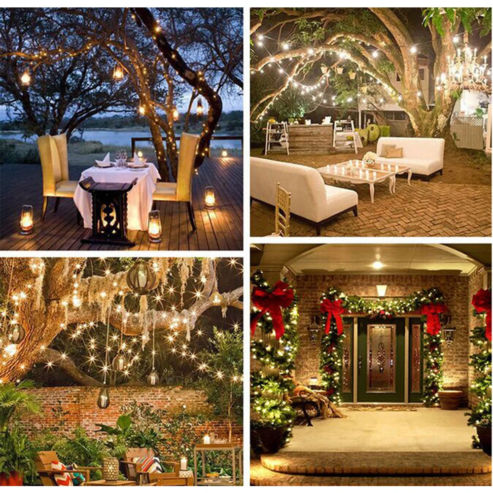 10m 100 LED Solar Light Outdoor Lamp String Lights For Holiday Christmas Party Waterproof Fairy Lights Garden Garland