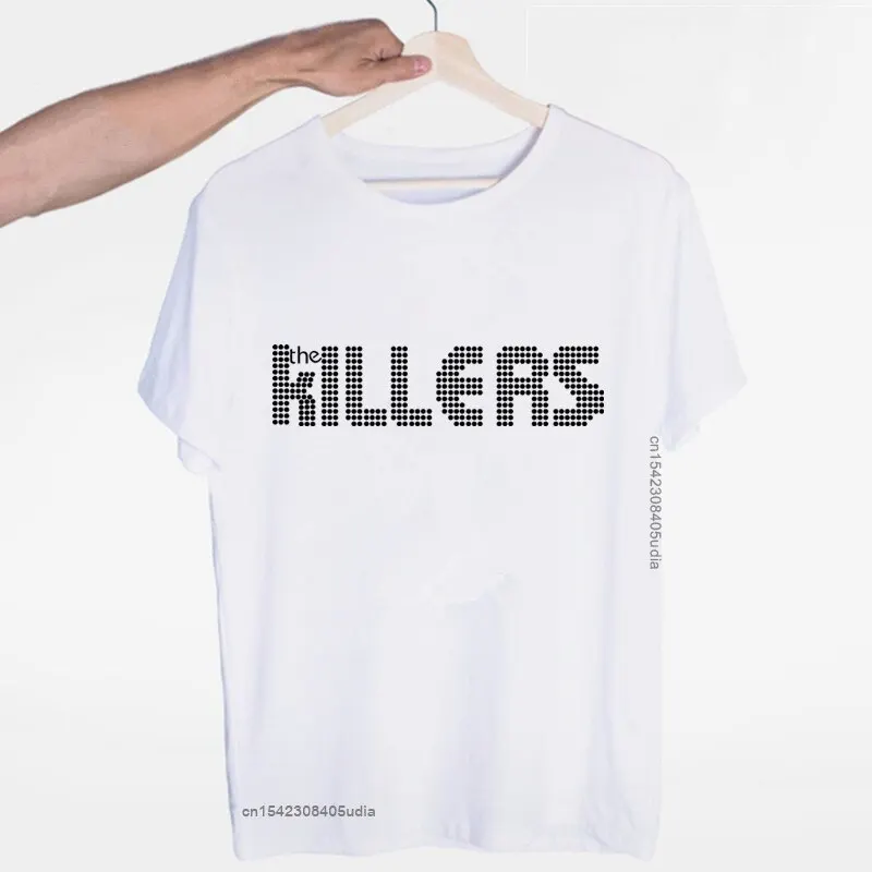 Pria The Killers Punk Rock Hipster Band T-Shirt S mode uniseks pria dan kaus lucu Atasan Pria Kaus katun kustom