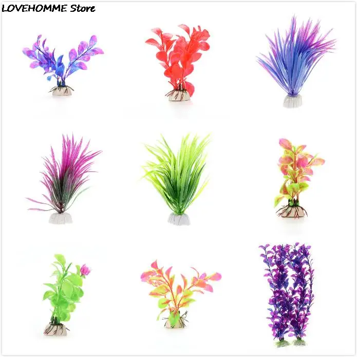 Hot Artificial Plastic Water Plant Grass Aquarium Decorations Plants Fish Tank Grass Flower Ornament Decor Aquatic Accessories