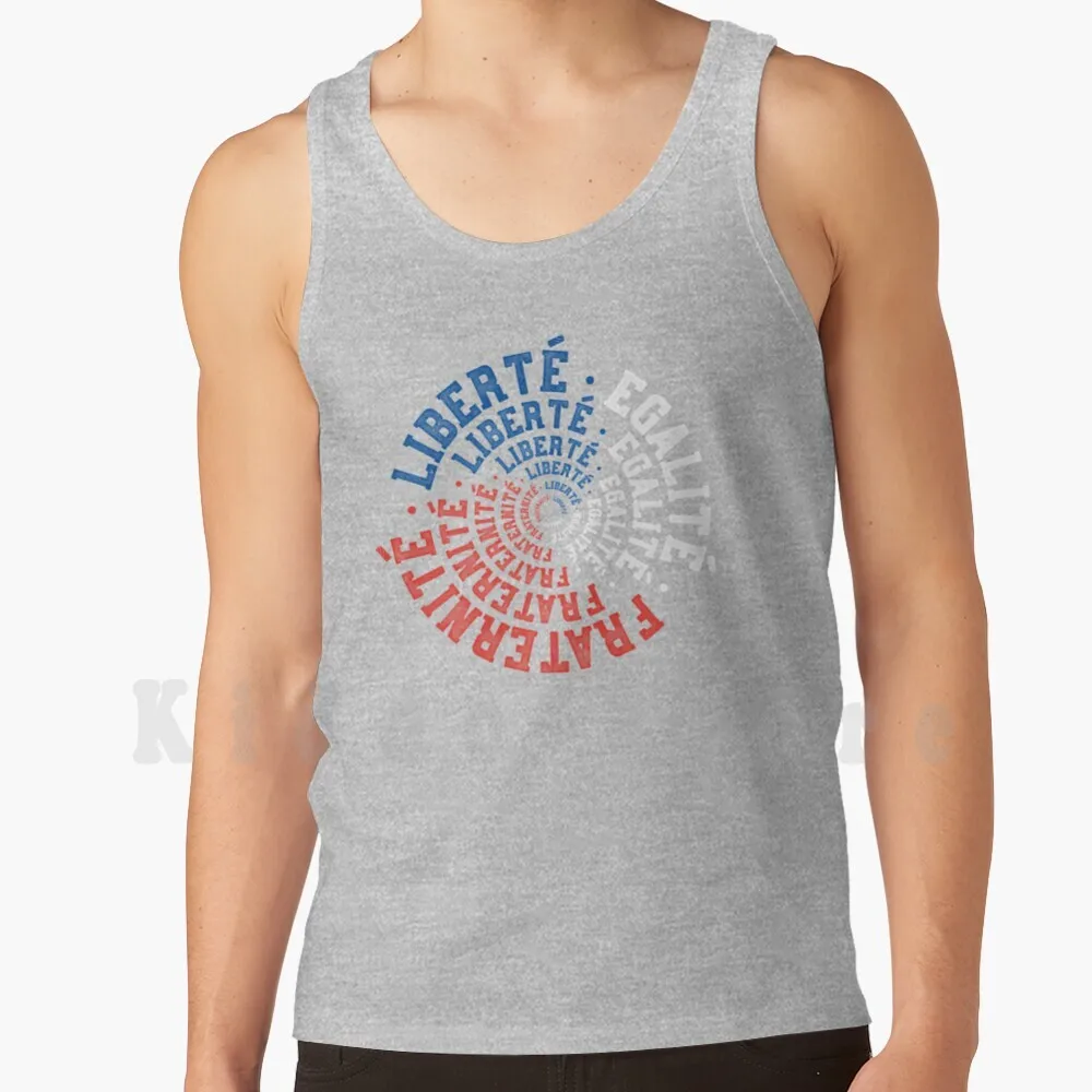 Liberte , Egalite , Fraternite-Vive La France Motto Tank Tops Vest 100% Cotton Vive La France Liberte Egalite