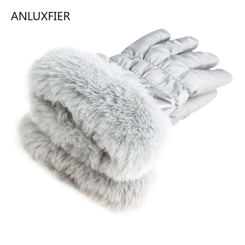 

H9928 Gloves Women Winter Warm Thermal Touch Screen Mittens Outdoor Cycling Driving Plush Wrist Thickened Fashion Lady Hand Muff