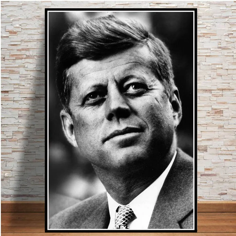 New JFK Kennedy Smoking Custom Great Black White Poster Prints Painting Art Wall Pictures For Living Room Home Club BAR Decor