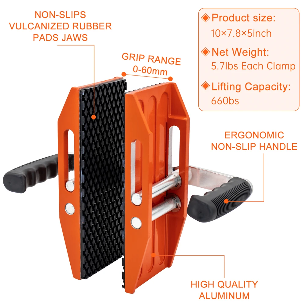 Graniet Carrying Klemmen Dubbele Handed Stone Panel Carriers Lifter Gereedschap Voor Lifting Quartz Werkbladen Platen Marmer