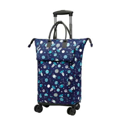 Women Travel trolley backpack lugage Trolley Bags On Wheels Women carry on hand luggage bag Wheeled Shopping Bag with 4 Wheels