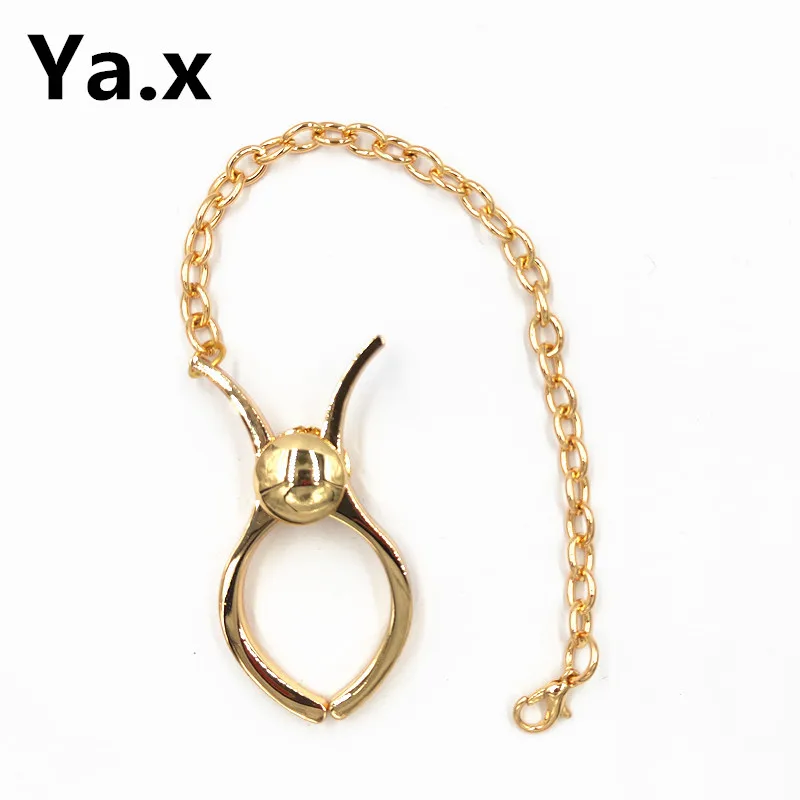 Zinc Alloy Material Metal Gloves Clip with chain Golden and Silver