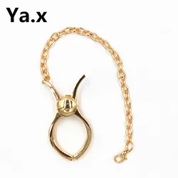 Zinc Alloy Material Metal Gloves Clip with chain Golden and Silver