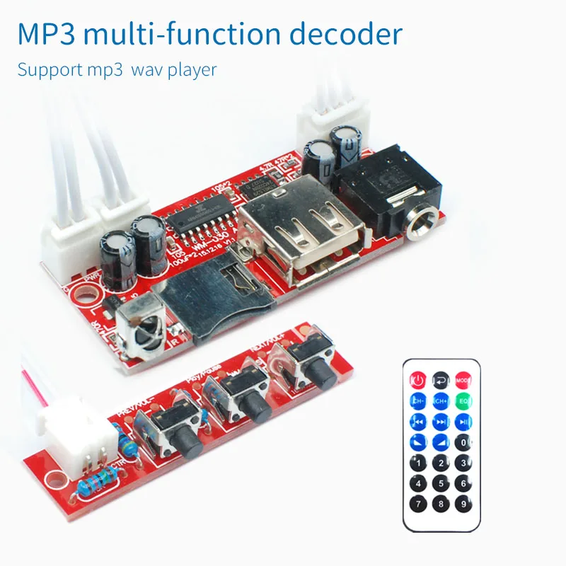 UNISIAN Hifi 오디오 MP3 플레이어, USB U 디스크, T플래시 마이크로 SD 카드 디코더 지원, MP3 WAV 플레이어, 앰프용 원격 제어