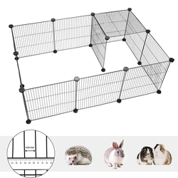 12PCS Pet Playpen Crate Iron Fence Puppy Kennel House Exercise Training Puppy Kitten Space Dog Rabbits Small Animals Cage