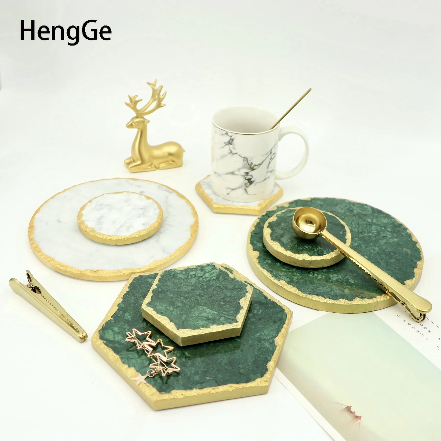 

Natural Marble Tray Nordic Emeralds Golden Stroke Trays Decorative Jewelry Storage Home Dessert Cake Stand Home Decore Ornaments